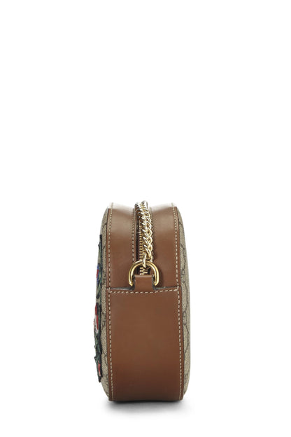 Gucci,  Original GG Supreme Canvas Floral Crossbody Bag Mini, Brown