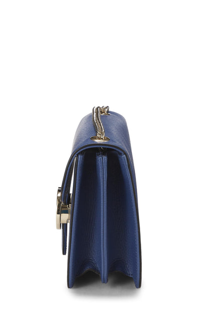 Gucci,  Blue Leather Interlocking Crossbody Small, Blue