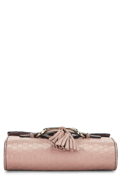 Gucci,  Pink Microguccissima Leather Emily Chain Crossbody Bag, Pink