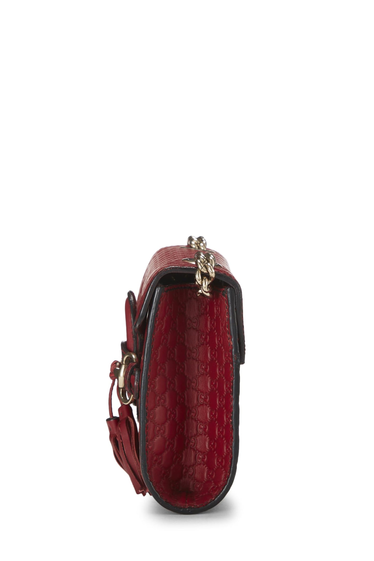 Gucci,  Pink Microguccissima Leather Emily Chain Crossbody Bag, Red