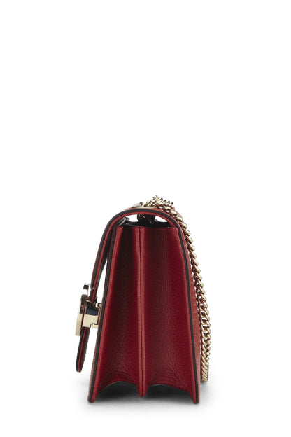 Gucci,  Red Leather Interlocking Crossbody Bag Small, Red