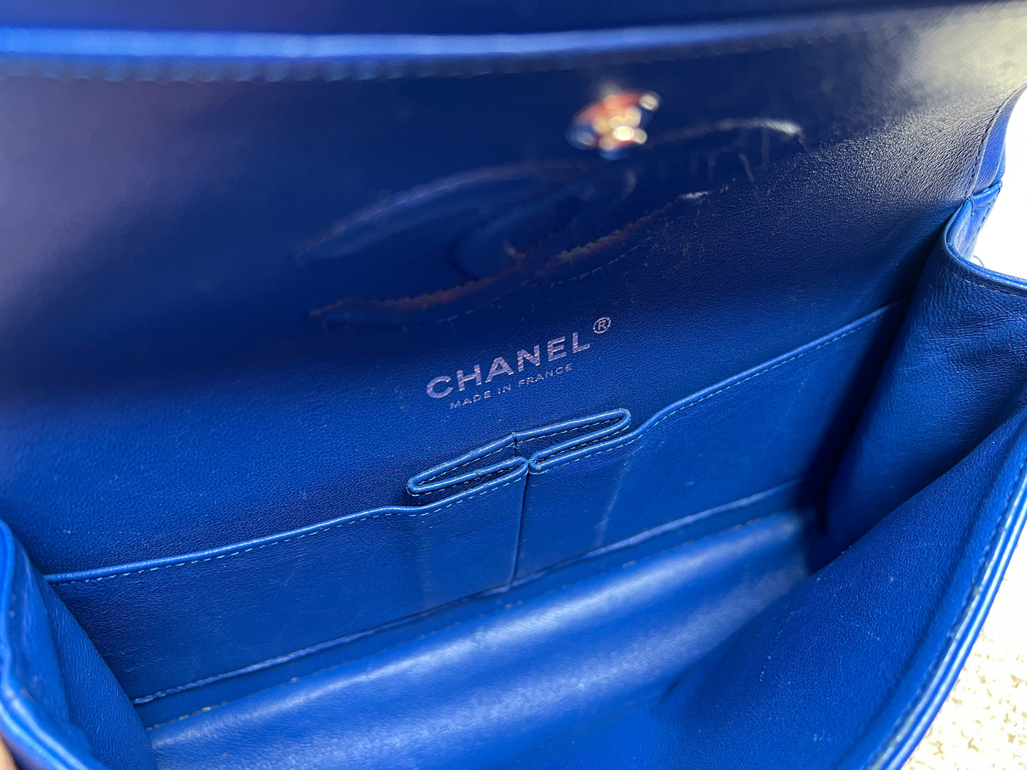Chanel Medium Classic Flap in Cobalt Blue Lambskin with silver hardware (RRP £9090)