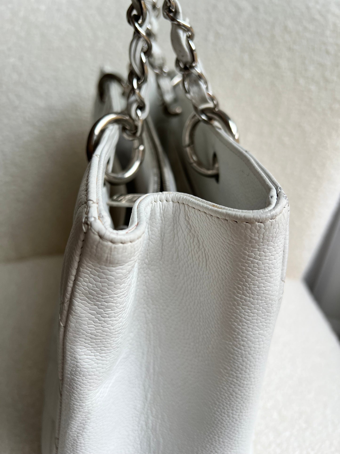 Chanel White Caviar Grand Shopper Tote (GST)