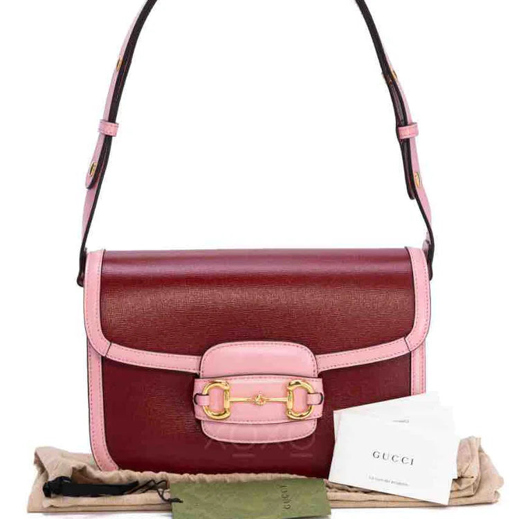 Gucci Horsebit 1955 Shoulder Bag, Red Calfskin, Small