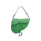 Christian Dior 2021 Green Grained Calfskin Leather Medium Saddle Bag