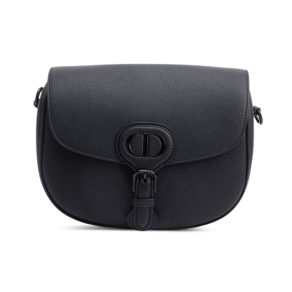 Christian Dior 2021 Black Ultramatte Leather Medium Bobby Bag