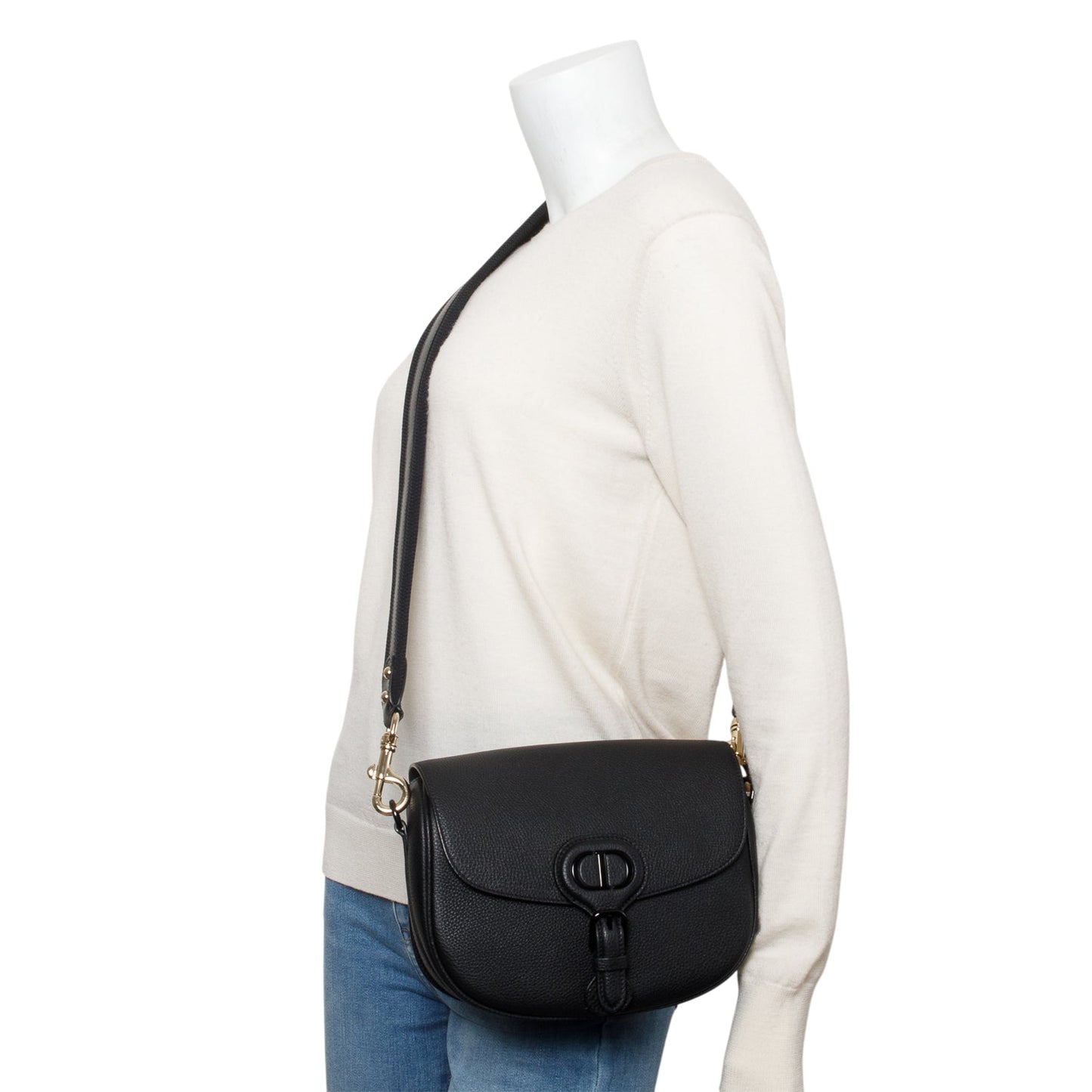 Christian Dior 2021 Black Ultramatte Leather Medium Bobby Bag