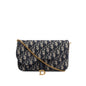 Christian Dior 2023 Oblique Jacquard Medium Saddle Pouch with Chain