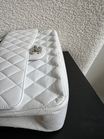 Chanel Medium Classic Flap in White Caviar (RRP £9090)