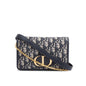Christian Dior 2020 Navy Oblique 30 Montaigne 2-In-1 Pouch Bag