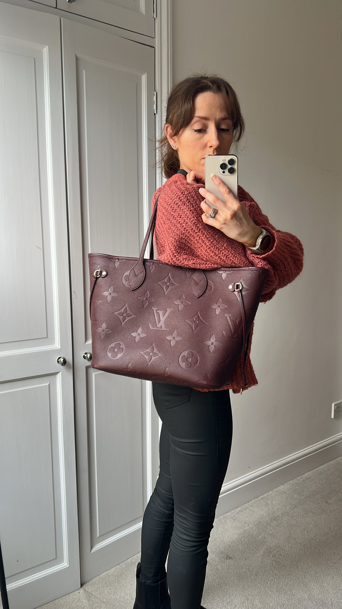 Louis Vuitton Neverfull MM Wine Empreinte (RRP £1,970)