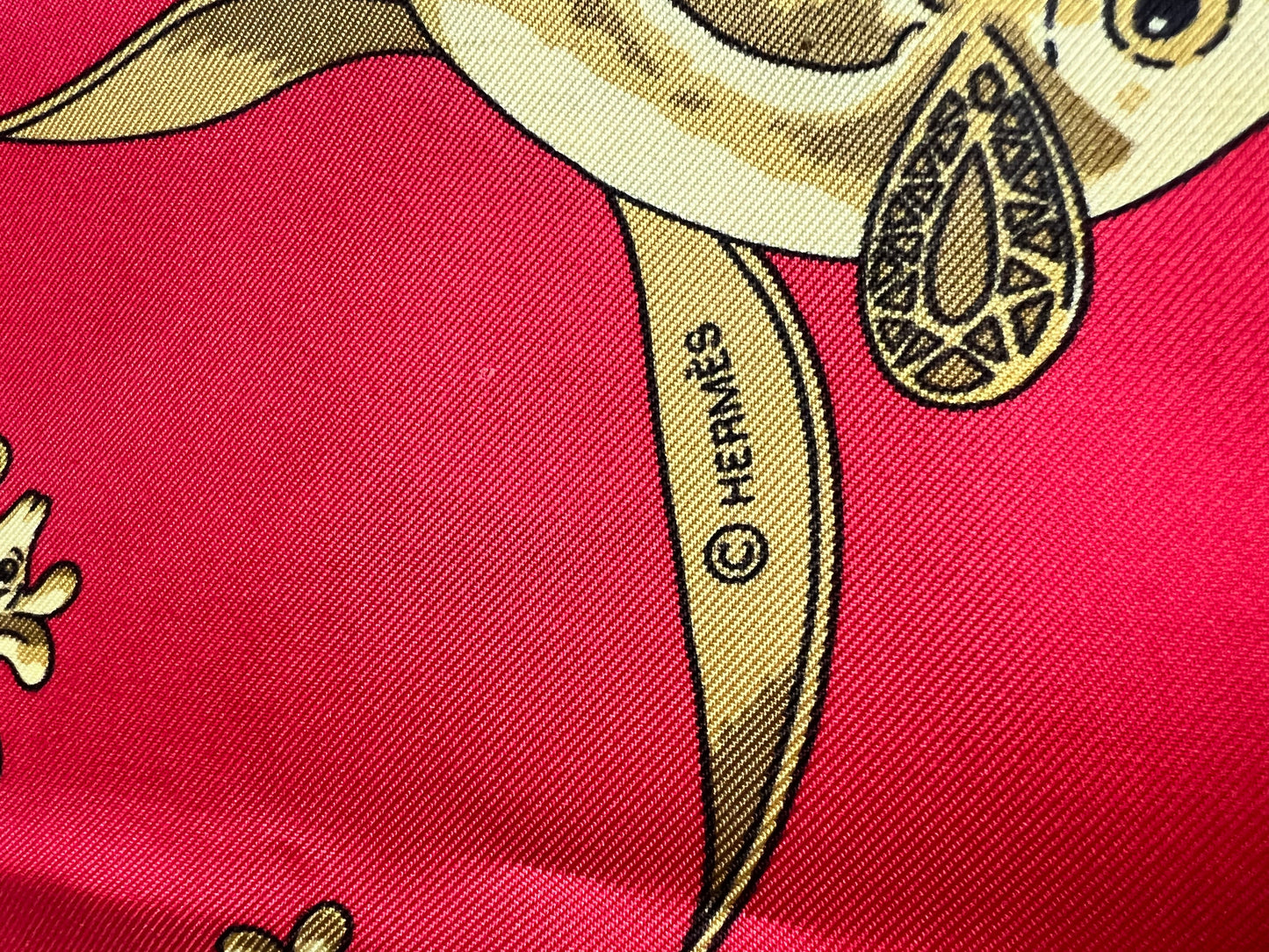 Hermès silk scarf "Les Cavaliers d'Or"