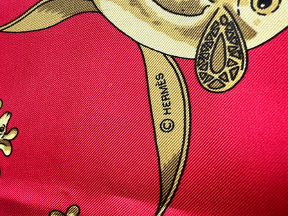 Hermès silk scarf "Les Cavaliers d'Or"