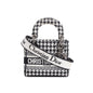 Christian Dior 2022 Black/White Houndstooth Canvas Mini Lady D-Lite Bag
