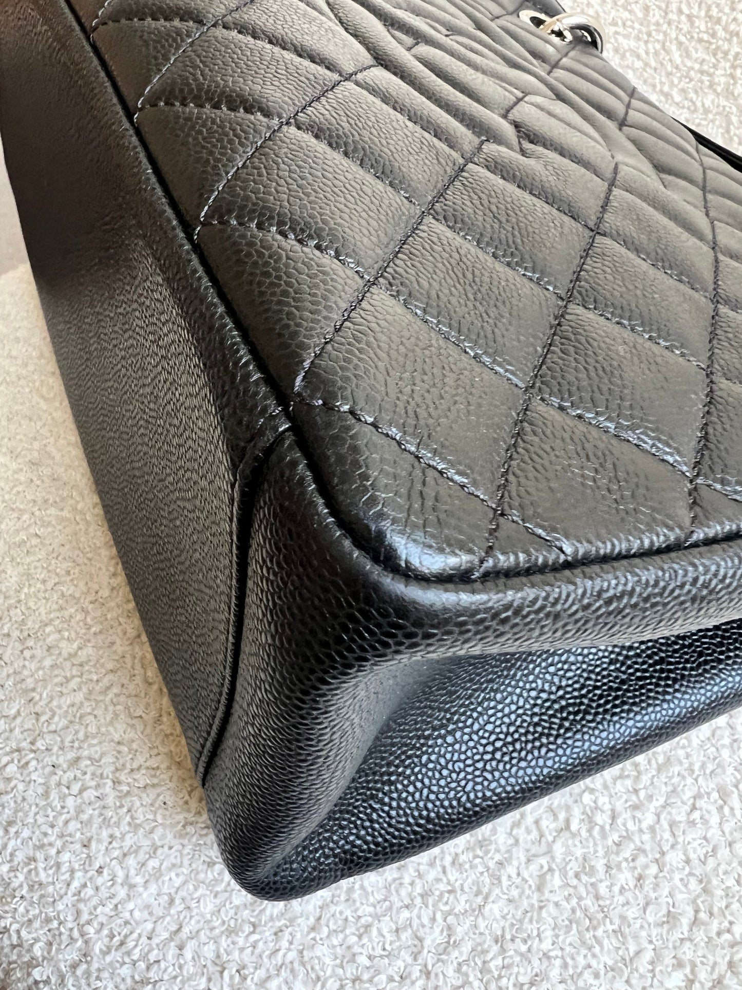 Chanel Black Caviar Grand Shopper Tote (GST) Silver Hardware