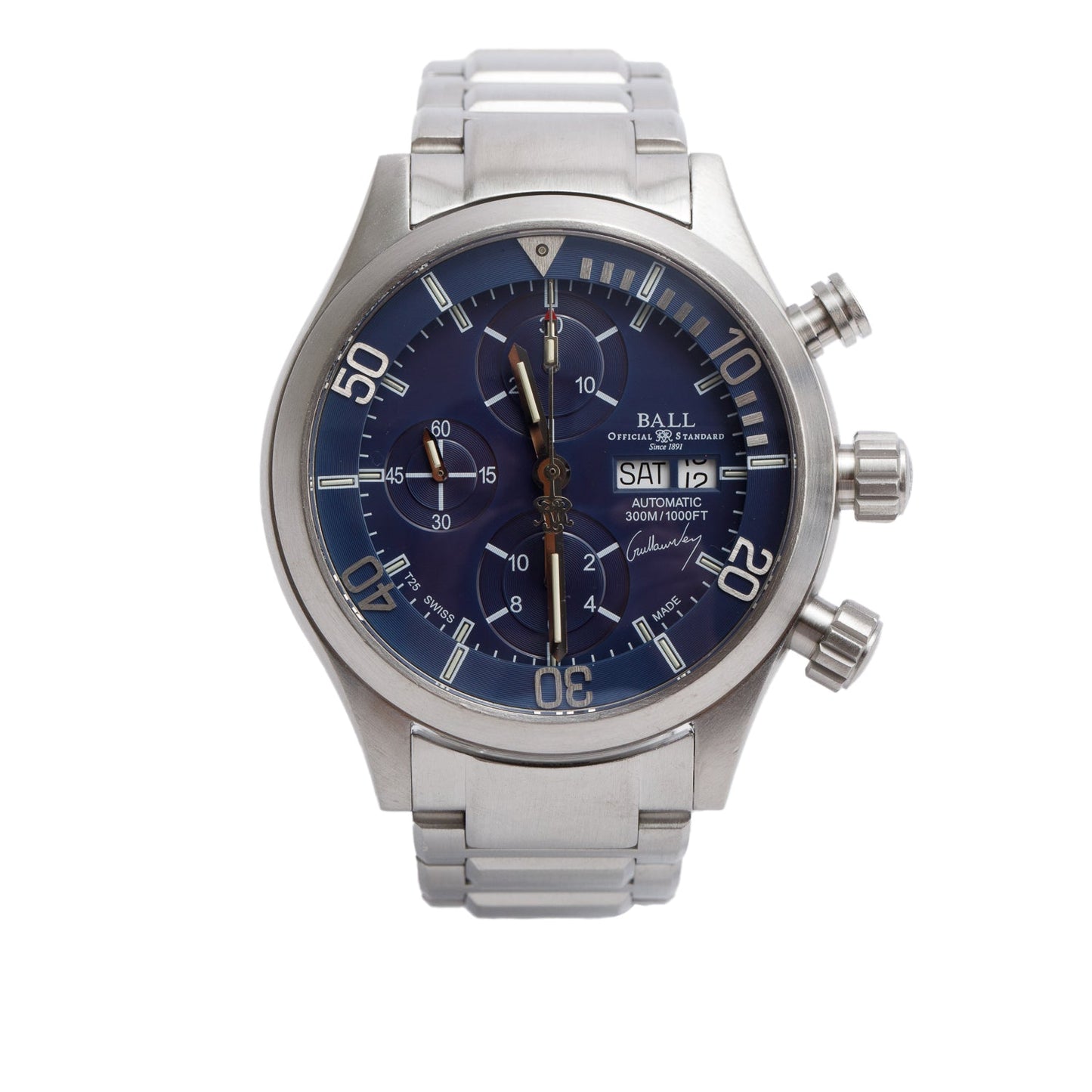 Ball Limited Edition Stainless Steel Ball Engineer Master II Diver Freefall 44 MM Automatic Chronograph Watch Blue Dial