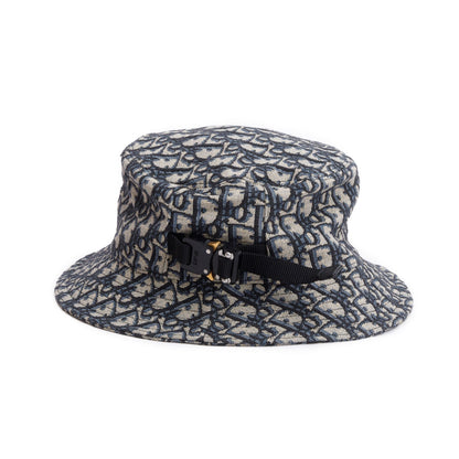 Christian Dior Navy Oblique Buckle Bucket Hat, Size M