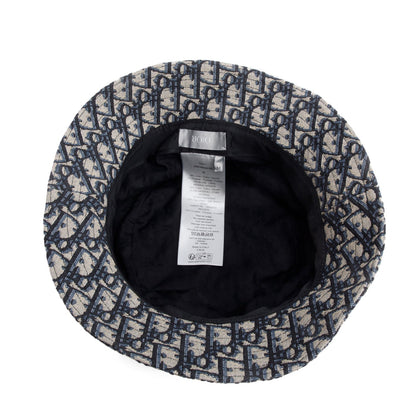Christian Dior Navy Oblique Buckle Bucket Hat, Size M