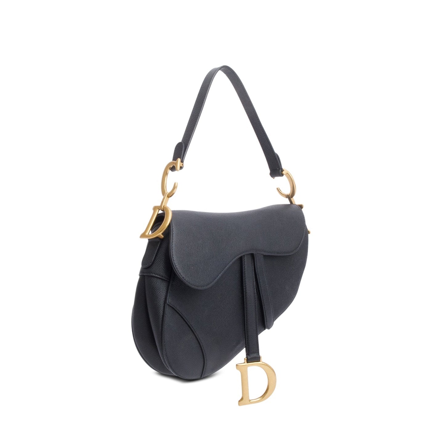 Christian Dior 2020 Black Grained Calfskin Saddle Bag