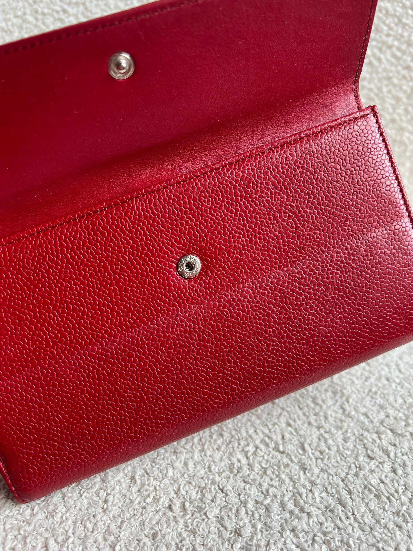 Chanel Red Caviar Timeless Large Flap Wallet