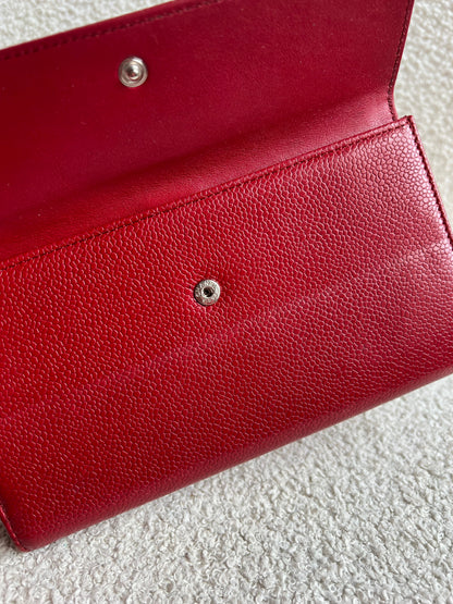 Chanel Red Caviar Timeless Large Flap Wallet