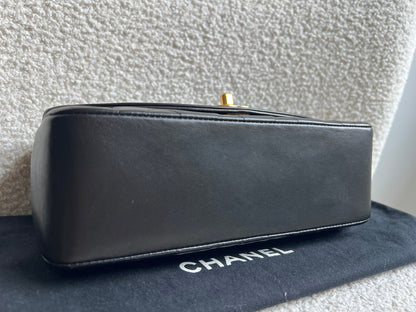 Chanel Vintage Diana Flap Bag in Black Lambskin with 24k Hardware