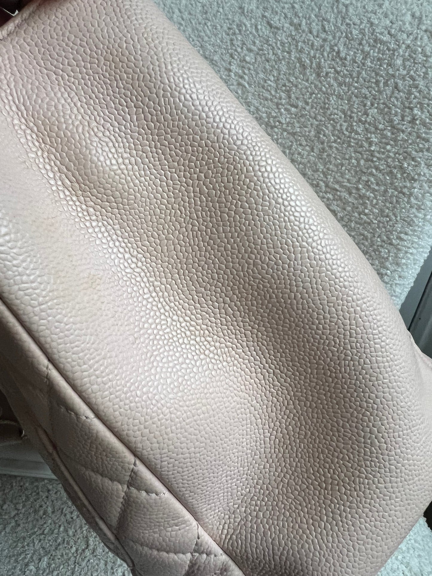 Chanel Light Pink Caviar Grand Shopper Tote with silver hardware (GST)