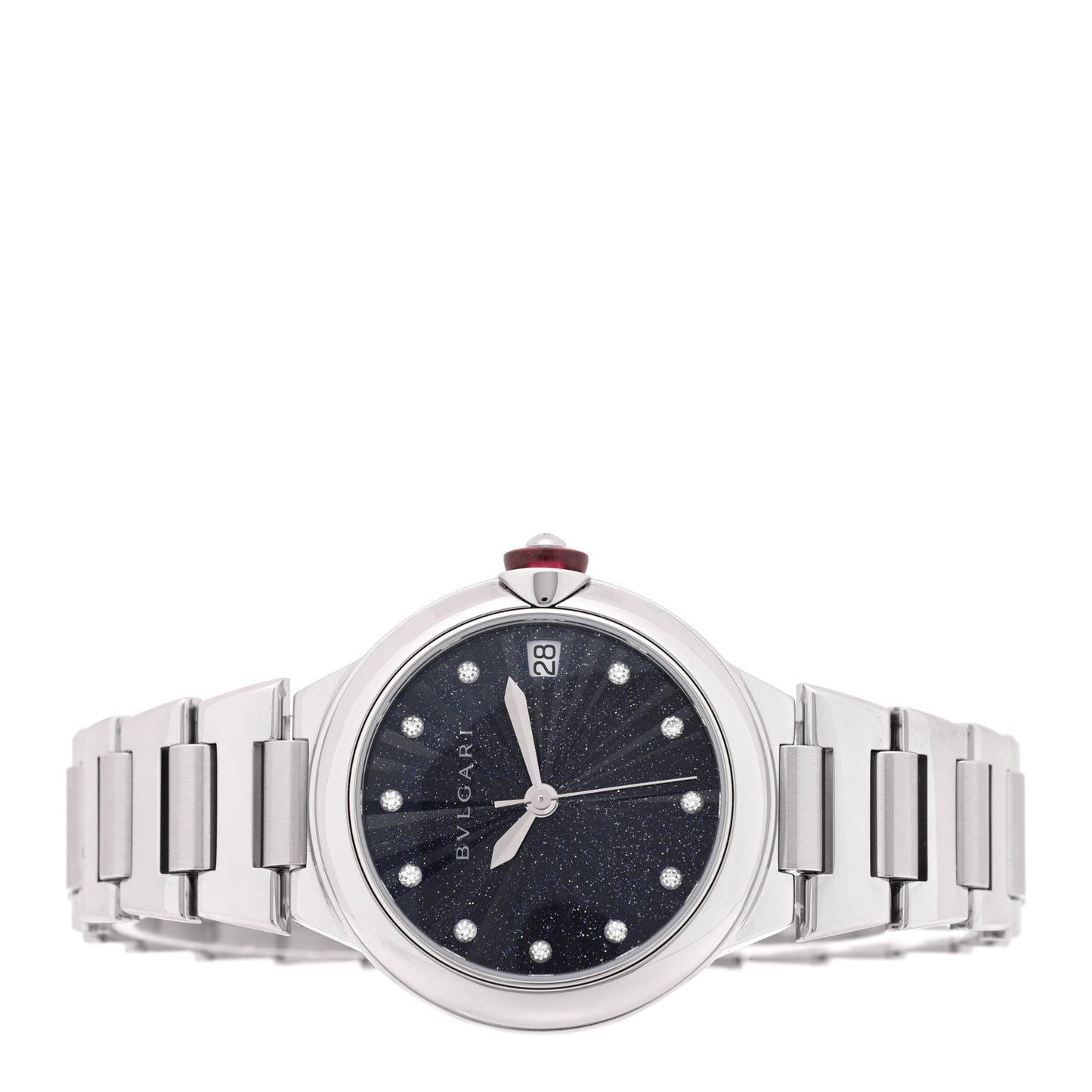 Stainless Steel Diamond 33mm Blue Aventurine Lucea Automatic Watch