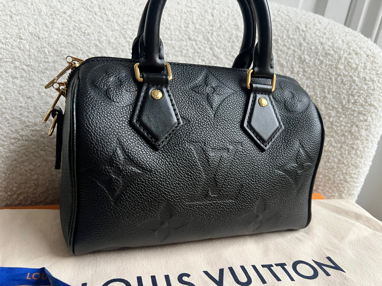 Louis Vuitton Speedy Black Empreinte Bandouliere 20 (RRP £1960)