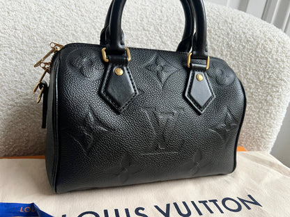 Louis Vuitton Speedy Black Empreinte Bandouliere 20 (RRP £1960)