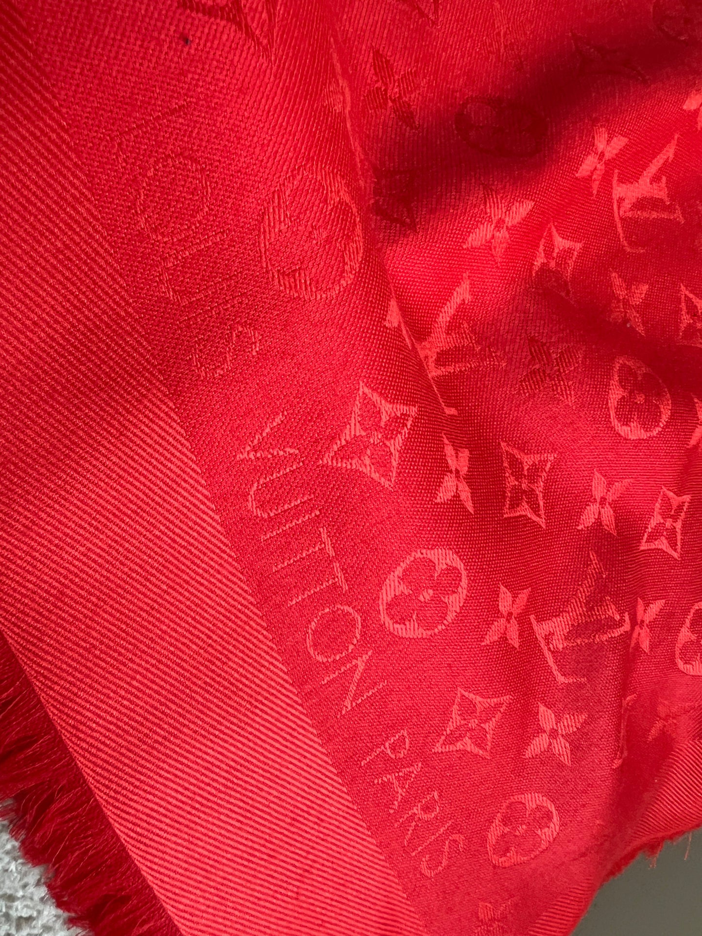 Louis Vuitton Red Monogram Shawl (RRP £475)