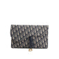 Christian Dior 2024 Blue Oblique Jacquard Canvas Saddle Pouch