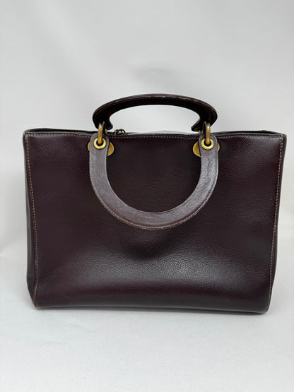 Christian Dior Diorissimo Tote Smooth Calfskin Large Purple Bj1-05