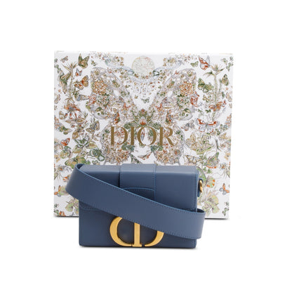 Christian Dior 2020 Blue Leather 30 Montaigne Box Bag