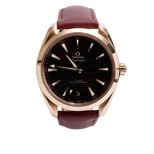 Omega 2024 18k Rose Gold Seamaster Aqua Terra 150M Co-Axial Master Chronometer 41 MM Automatic Watch Brown Dial w/ Box & Papers