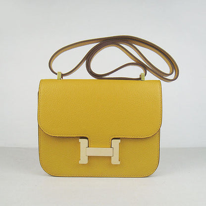 Luxury Hermes Constance Cowskin Leather Bag Yellow Golden