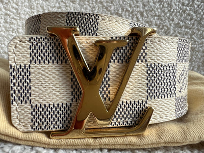 Louis Vuitton Initials Belt Damier Azur Size 85