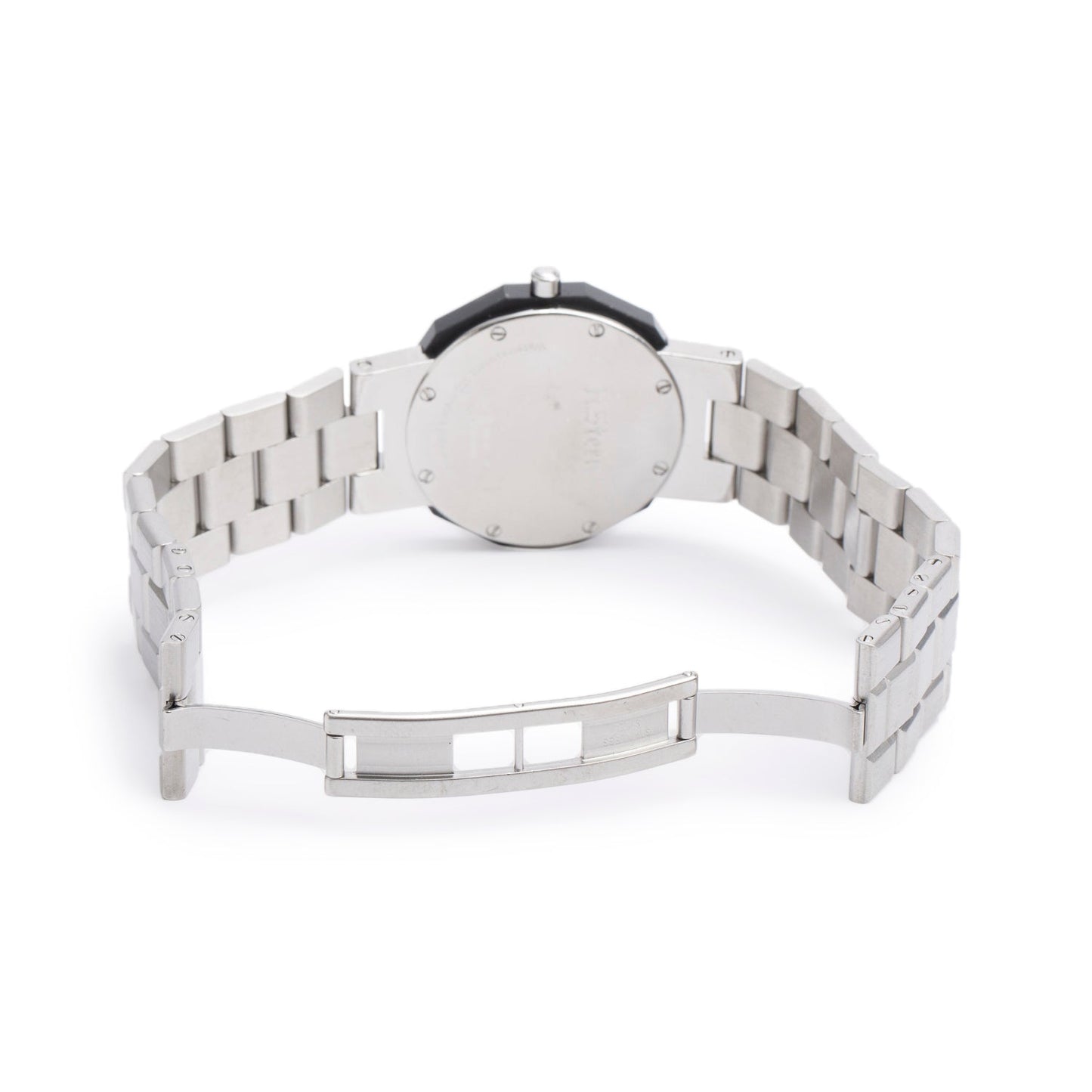 H.Stern Stainless Steel Sapphire Collection 34 MM Quartz Watch Black Diamond Dial