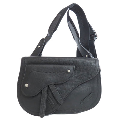 Christian Dior Shoulder Bag Calfskin black saddle Women