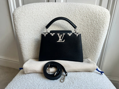 Louis Vuitton Capucines BB in Black with Crystal Flowers (RRP £5350)