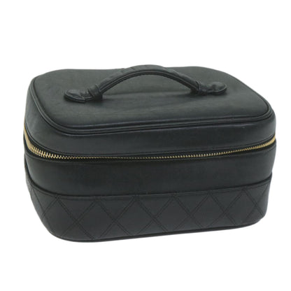 Chanel Vanity Leather Black Clutch