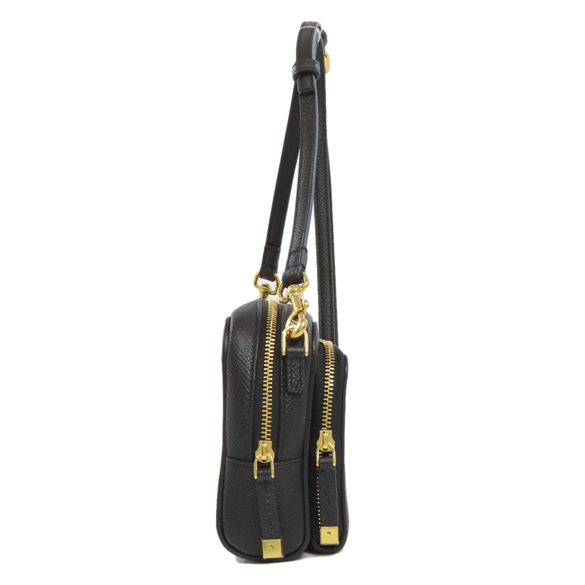 Christian Dior Shoulder Bag Calfskin black Karo double pouch Women