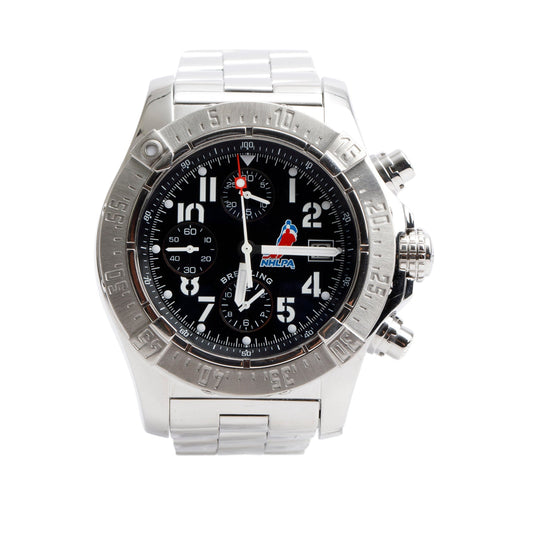 Breitling Stainless Steel Avenger Skyland NHLPA Edition 45 MM Automatic Chronograph Watch Black Dial A13380