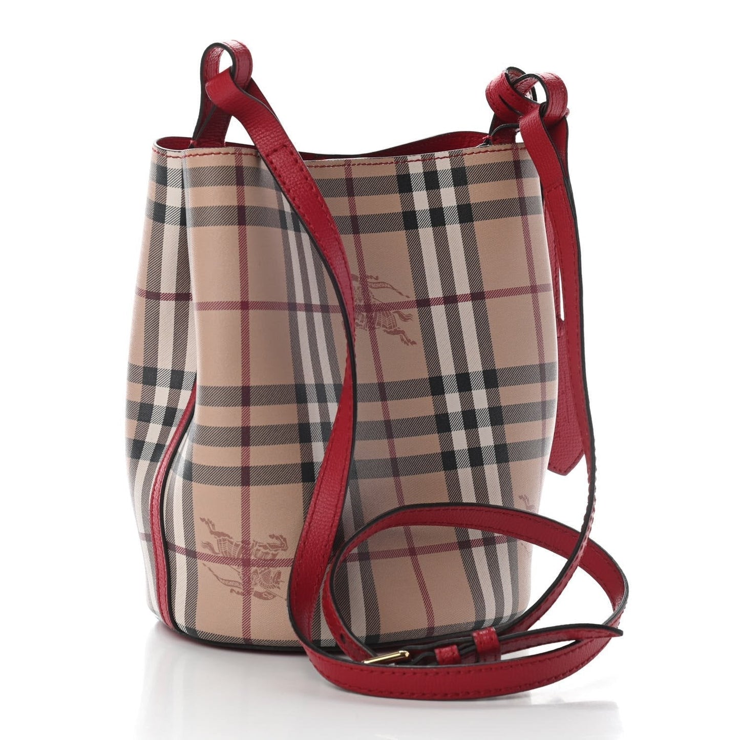 Haymarket Check Colours Small Lorne Bucket Crossbody Poppy Red