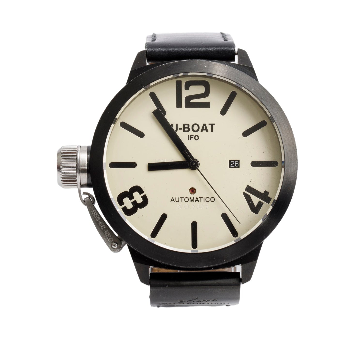 U-Boat Limited Edition Black PVD Stainless Steel Classico 52 MM Automatic Watch w/ Box & Papers