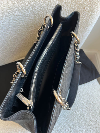 Chanel Black Caviar Grand Shopper Tote (GST) Silver Hardware