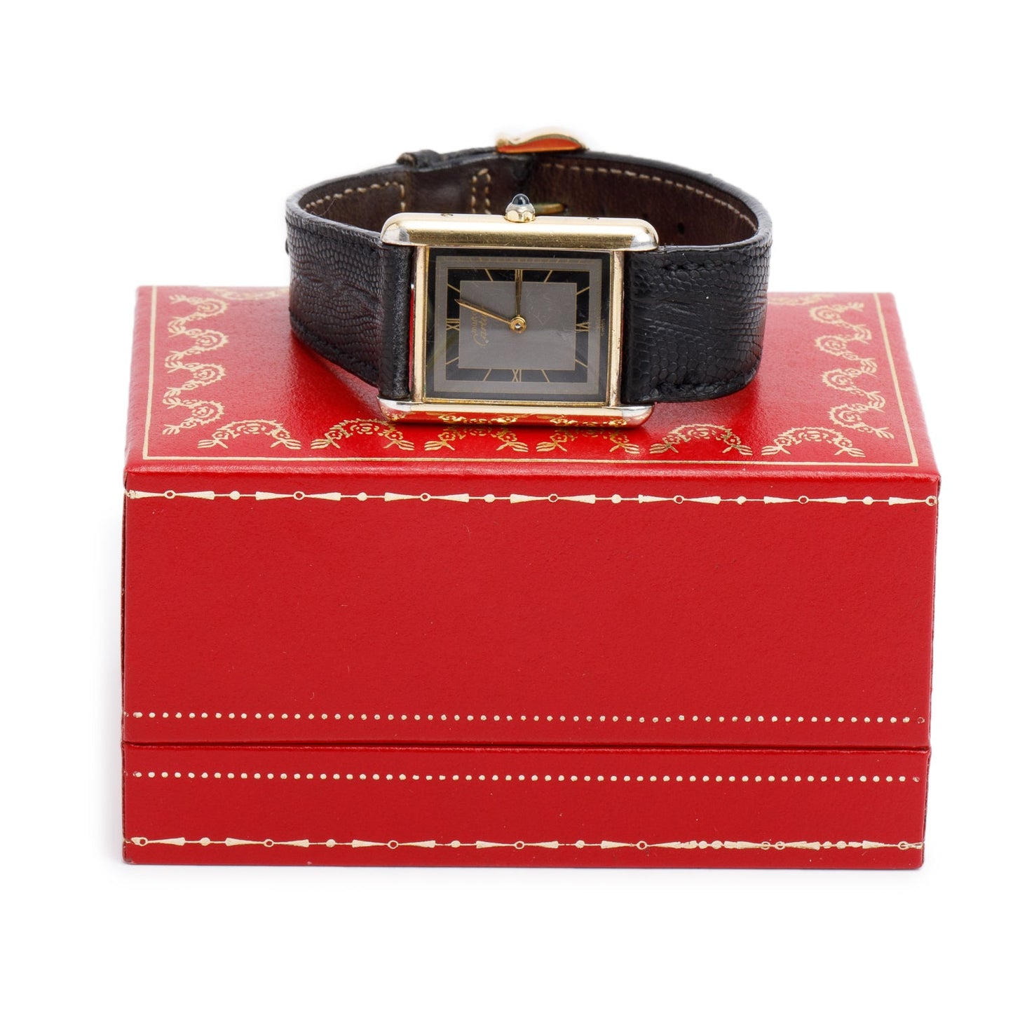 Cartier Vintage 18k Gold Vermeil Sterling Silver Argent Must de Cartier Tank Quartz Watch 681006 w/ Box