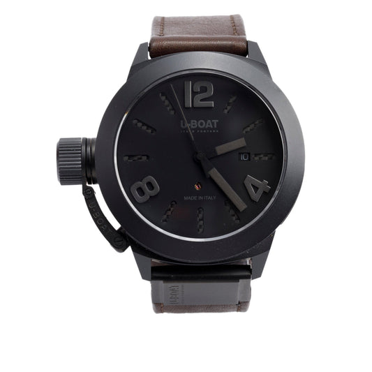 U-Boat Black Ceramic Classico 48 MM Automatic Watch Black Dial UB-7338 w/ Box & Papers