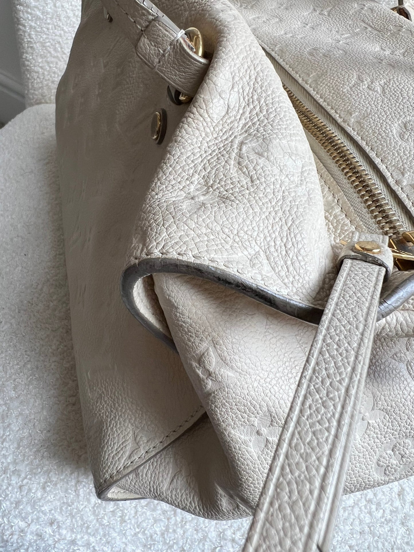 Louis Vuitton Inspiree in Cream Empreinte Leather with gold hardware