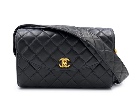 Rare Chanel 1991 Lambskin Crossbody Flap Bag